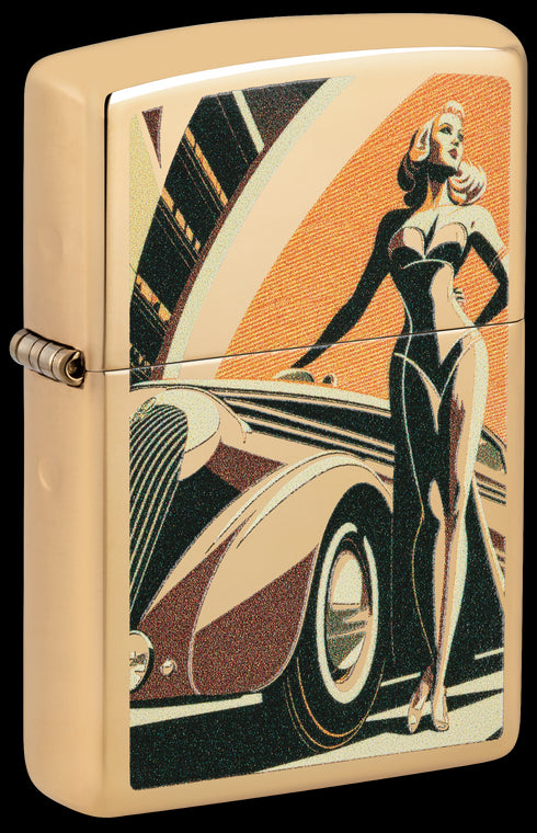 Zippo 60.007.258 vžigalnik Vintage Car & Woman